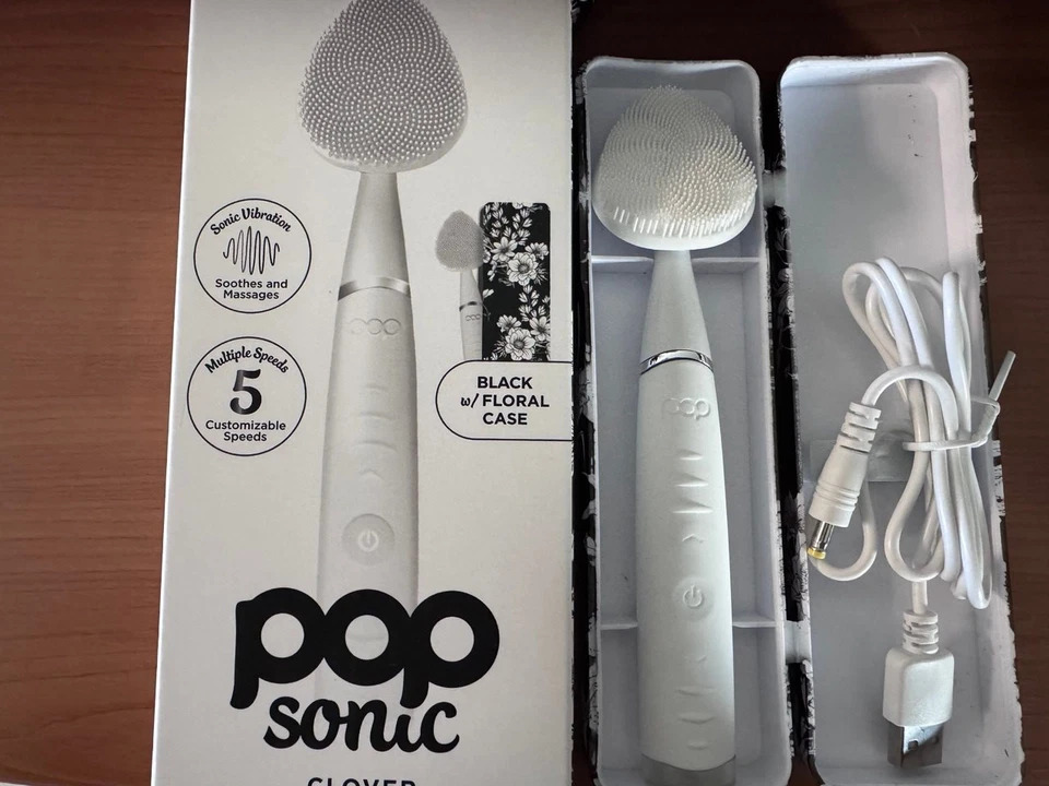 Dispositivo de limpeza facial Pop Sonic Clover - Ferramenta de limpeza de poros de silicone com estojo - 80 - Imagem 3 de 4
