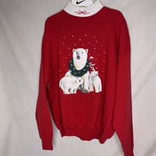 Vintage Noel Christmas Sweatshirt Gopher Sport Womens Size Large made in USA
