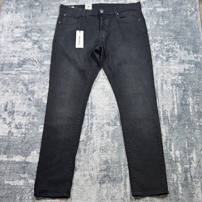 G-Star Raw 3301 Straight Tapered Button Fly Jeans Mens Size 38X34 Black Denim