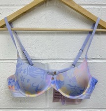 NWT Savage Fenty Tropical Floral Blue Underwire Bra / Size 36A