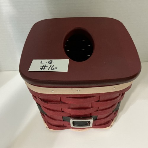 Longaberger 2011 Santa Belly Buckle Tissue Basket & Lid Christmas Holiday - Picture 5 of 5
