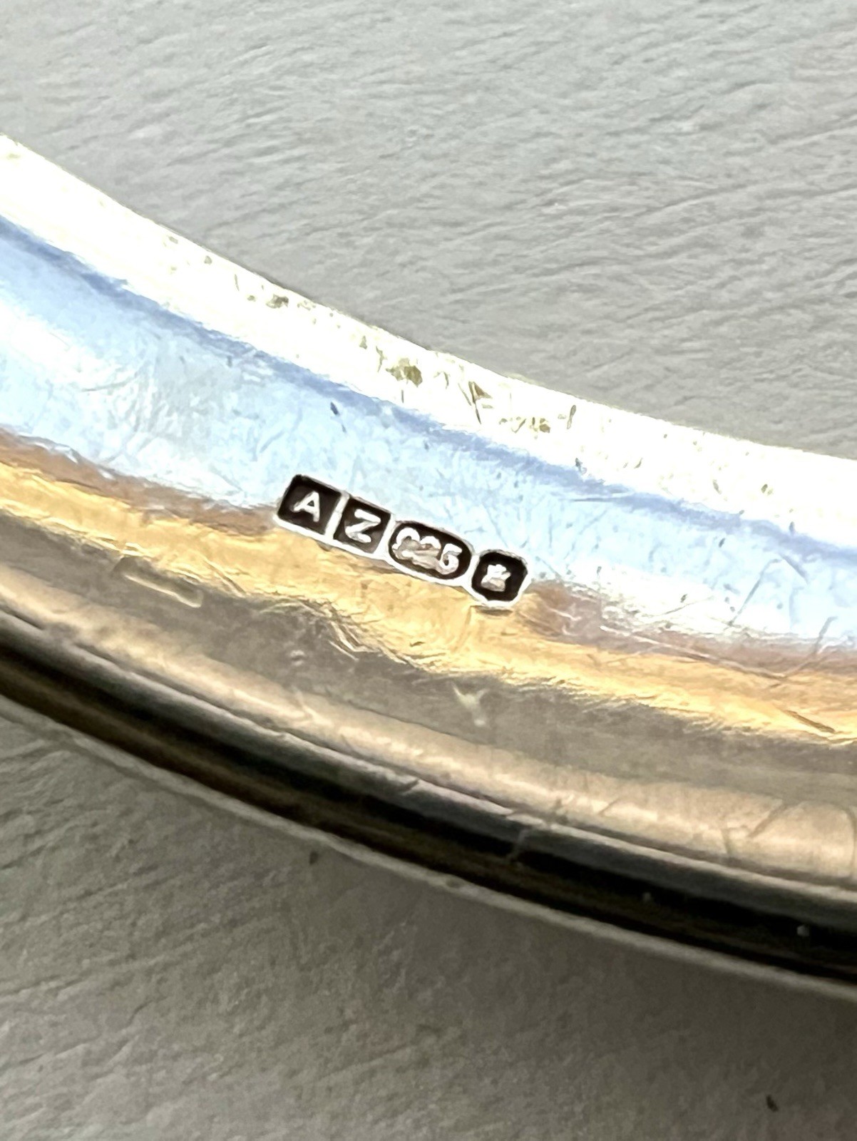 Solid 925 Sterling Silver Torque Curved Bangle, 1… - image 2