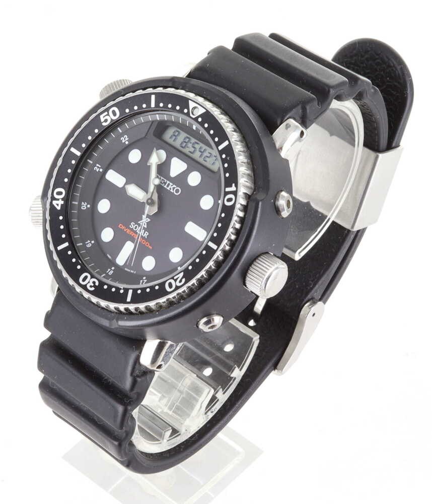SEIKO ソーラー ダイバーズウォッチ H851 Seiko Prospex Men's Black Watch - H851-00A0 for sale online