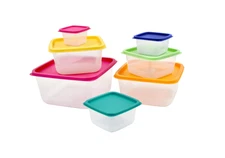 Mainstays Plastic Rainbow Food Storage Set, 14-Count Multi-Color Containers
