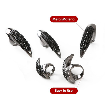 10PCS Finger Claws Fake Long Nail Women Halloween Costume Accessories Vampire Ca