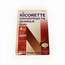 Nicorette Nicotine Gum 4MG Cinnamon Surge 100 Pcs Free Shipping Exp 12/27