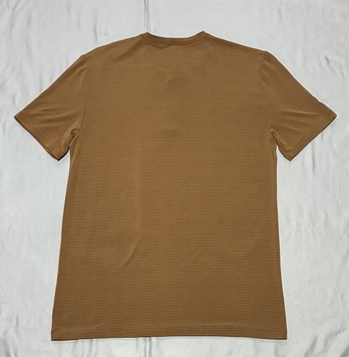 Vuori Hemd Herren Large braun gestreift Henley Kurzarm Performance leicht - Bild 2 von 10