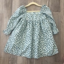 Janie and Jack Pale Blue Leopard Twill Dress