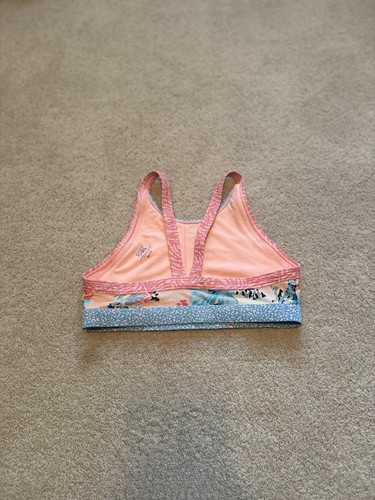 Athleta Bora Bora Bikini Top Multi Colorful Floral Blue Pink Girls Size XL/14 - Picture 2 of 6