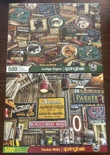 2 Puzzles - Lodge Signs & Parker Mills- 500 Piece Jigsaw Puzzles by Springbok