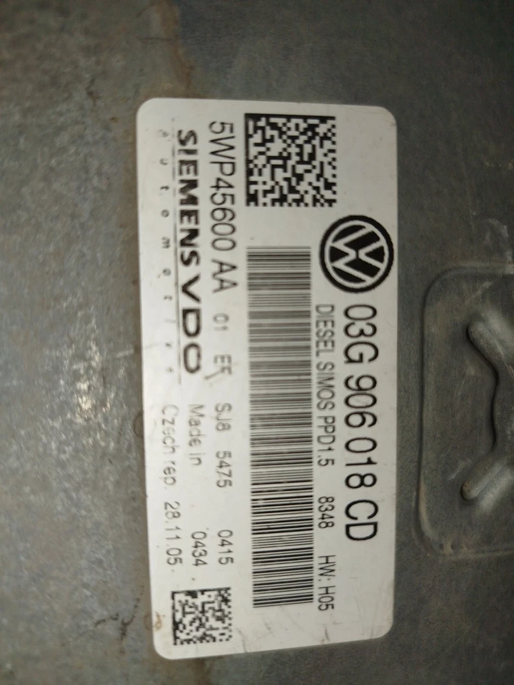 VW PASSAT B6 2006 centralina/modulo motore diesel 03G906018CD ORIGINALE - Immagine 4 di 4