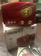 Prunus J-160 small FM/AM Radio with USB - Red - Preowned