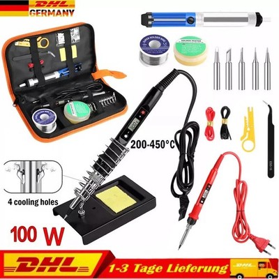 Lötkolben Set Lötset 100W Lötstation Temperatur Einstellbar Soldering Iron Wire