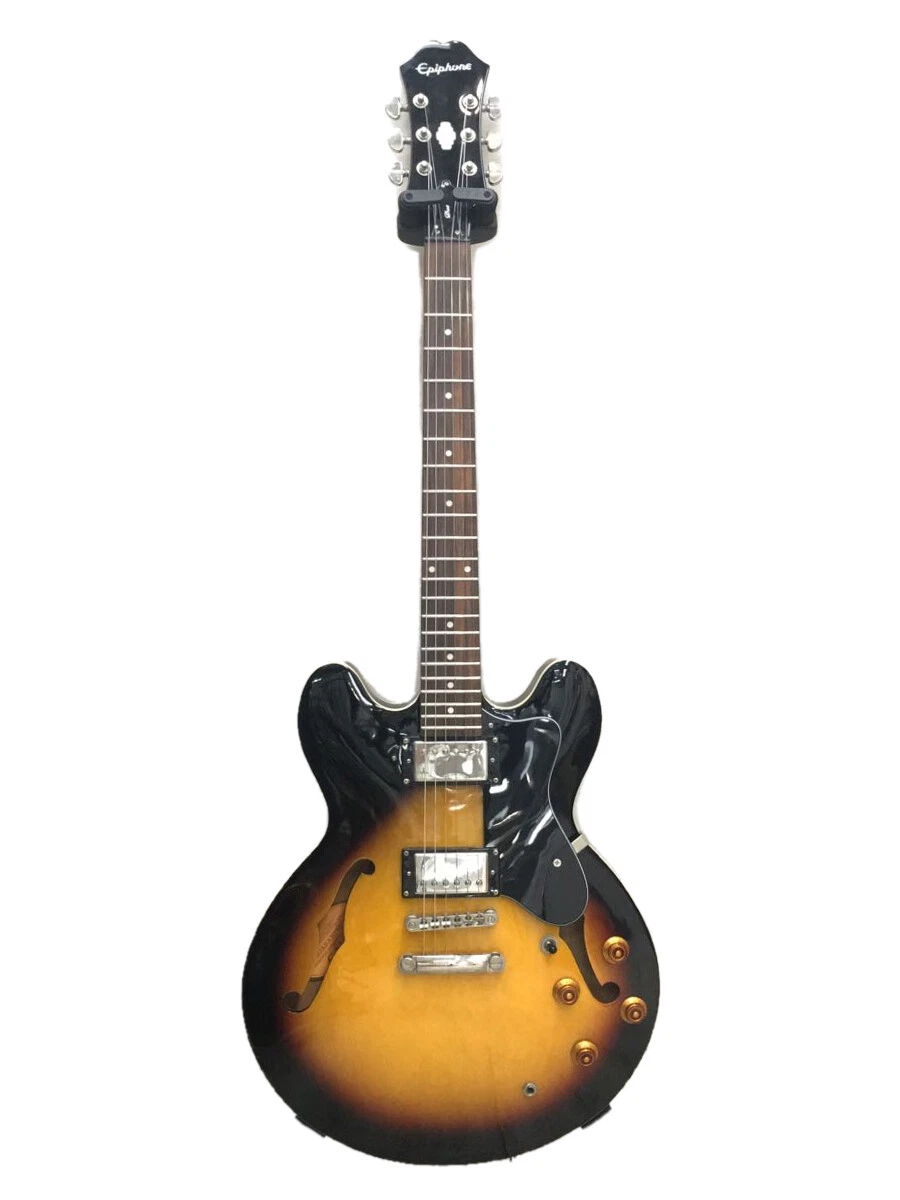 Used Epiphone Electric Guitar Semi Acoustic Sunburst Type Hh Musical Instrument