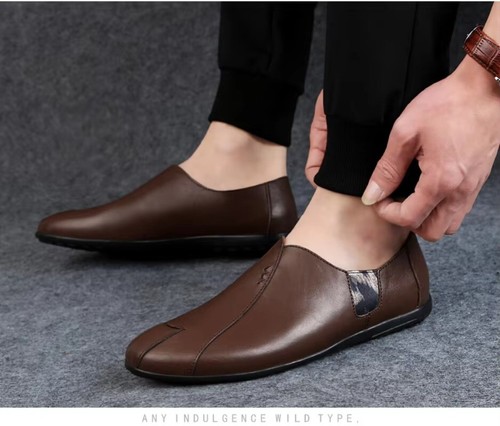 Genuine Leather Men Casual Shoes Soft Loafers Breathable Moccasins Driving Shoes - Picture 14 of 25