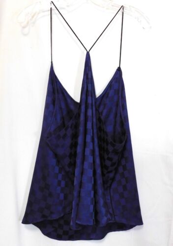 Canotta Victorias Secret Satin Cami XXL Racerback viola intenso scacchiera - Foto 4 di 10