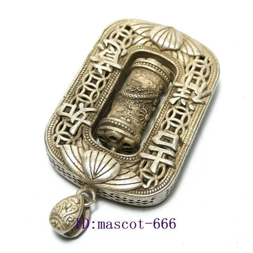 Collection Chinese Tibet Silver loong Dragon Statue Amulet Necklace pendant - Picture 7 of 7