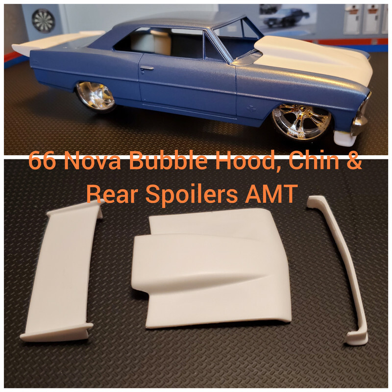 Resin Bubble Hood, Chin Spoiler & Rear Spoiler Wing for '66 Nova