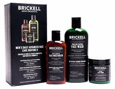 Brickell Men's Daily Advanced Face Care Facial Cleanser,Scrub,Moisturizer GIFTS.