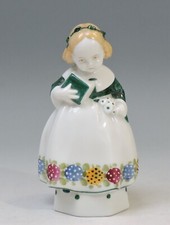 KATZHÜTTE Art Dèco seltenes Mädchen mit Buch um 1920 - TOP