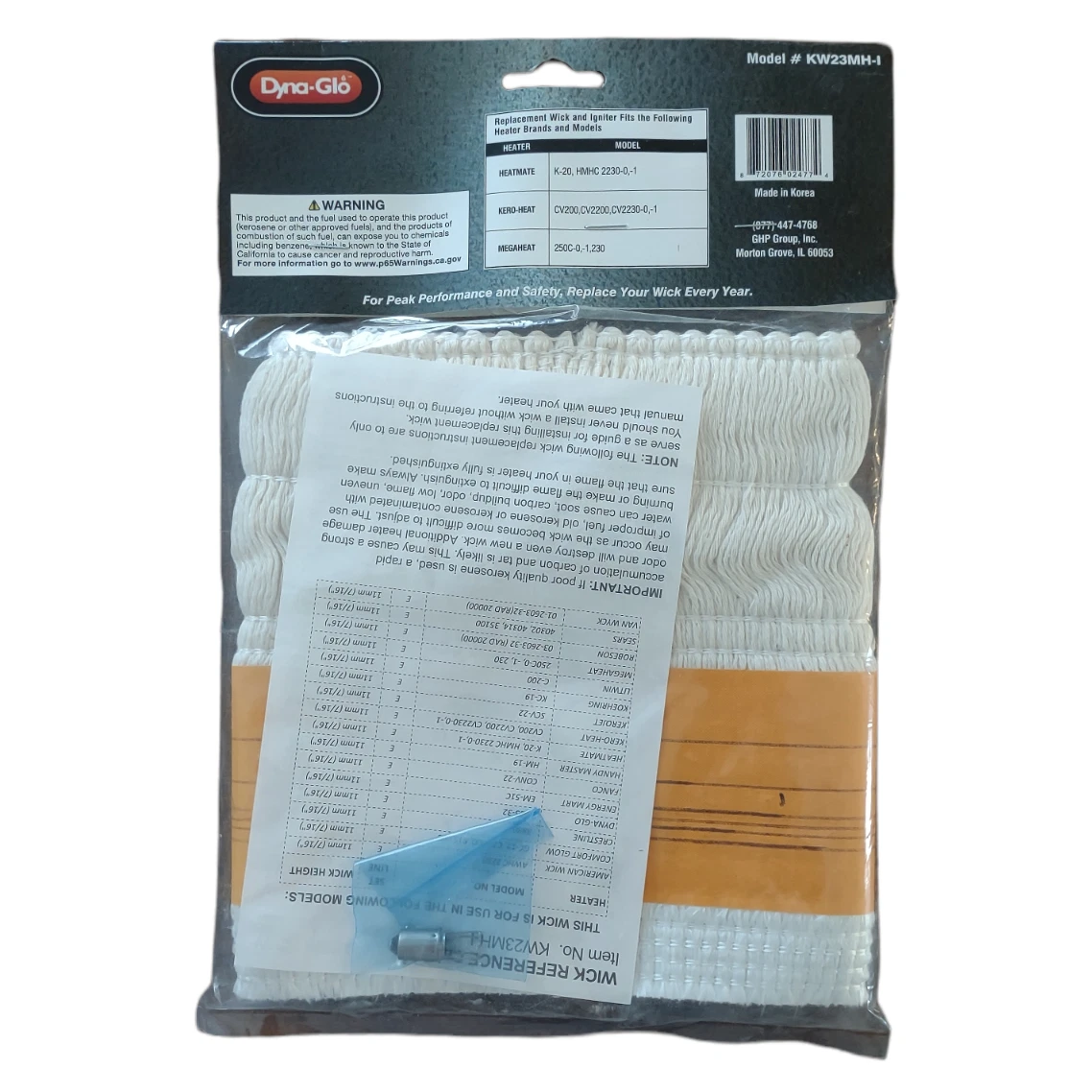 DYNA-GLO Kerosene Heater Replacement Wick with Ignitor KW23MH-I New Sealed  | eBay
