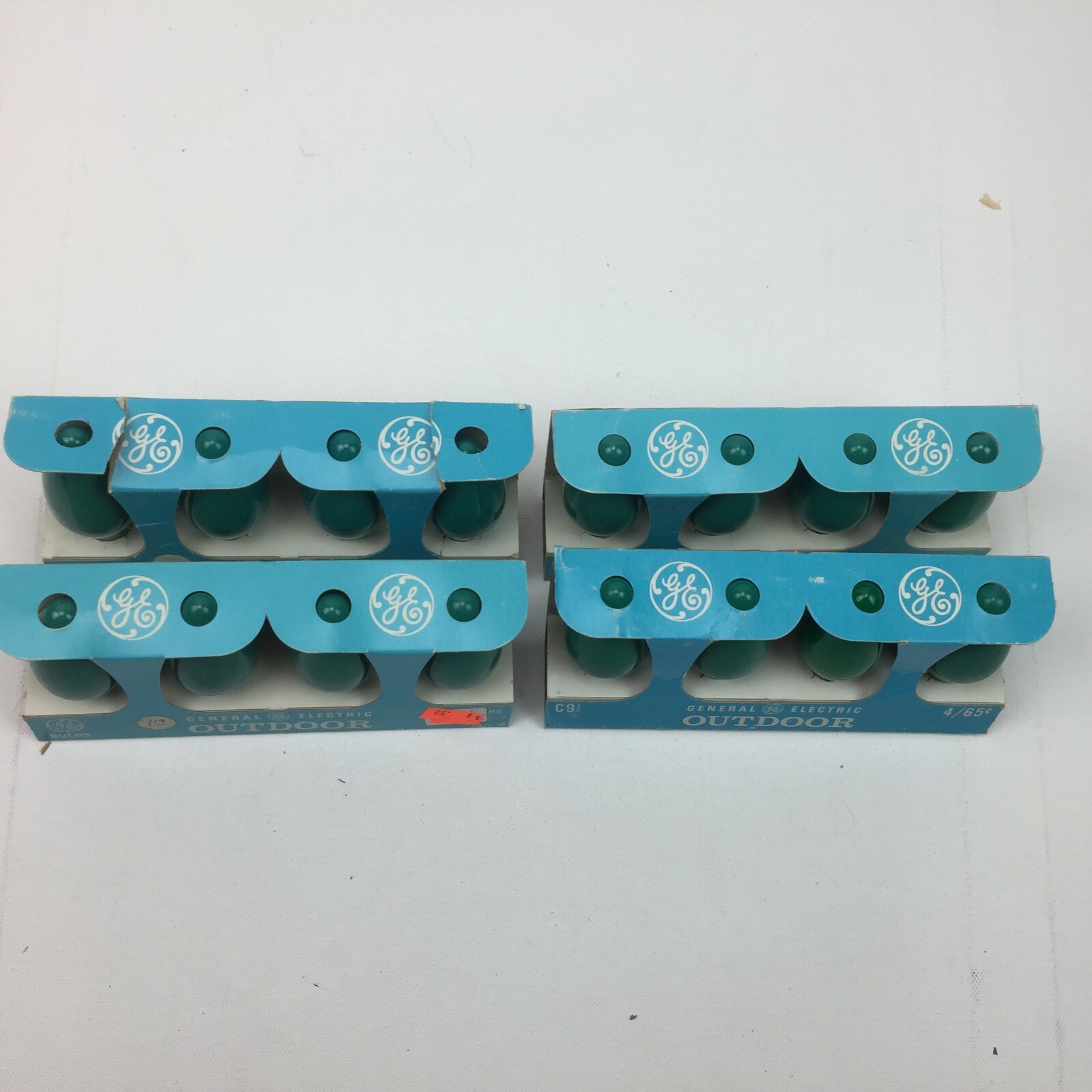 Vtg General Electric GE C91/2 Outdoor Christmas Lamps Green Bulbs Lot