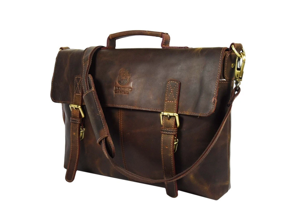 Buffalo Leather Office Messenger Bag 15 In Laptop Satchel