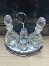 Set oliera VEV CASA in cristallo e montatura inox VINTAGE modello Cristina