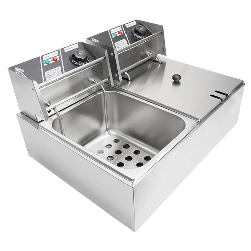 6L/12L Öl-Fritteuse Elektrische Frittöse Edelstahl Kaltzonen Fritteuse Fritöse - Bild 7 von 34