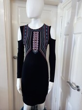 FBsister Ladies Jersey Cold Shoulder Dress Size Small