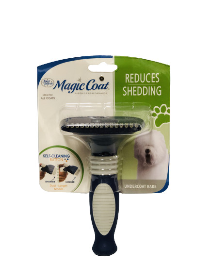 Four Paws Magic Coat Self-Cleaning Undercoat Dog Grooming Rake Reduces Shedding 