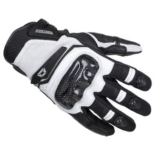 Cortech Sonic Flo Mens Leather/Textile Motorcycle Gloves Black/White