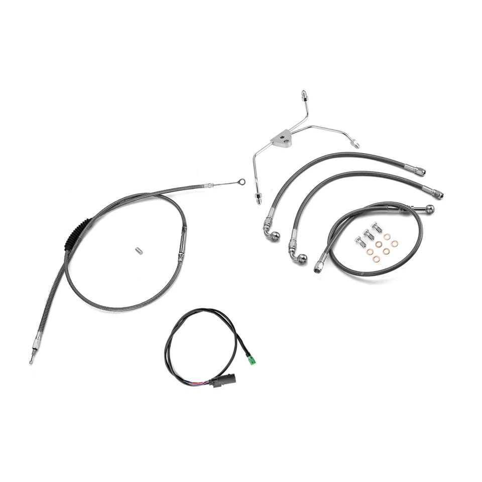 10"-12" Bars Brake Line Clutch TBW Cable For Harley 08-13 Street Glide Non-ABS - Изображение 4 из 4