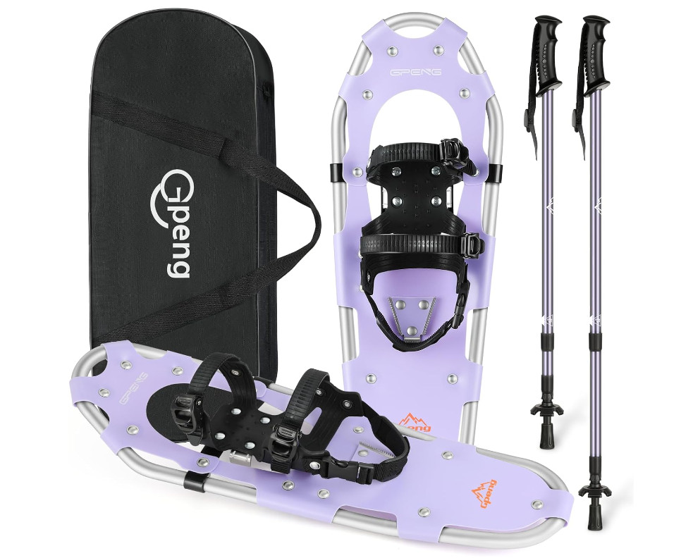 Snowshoes Men Women Youth Kids - 25 inches, Light Weight Aluminum Snow Poles