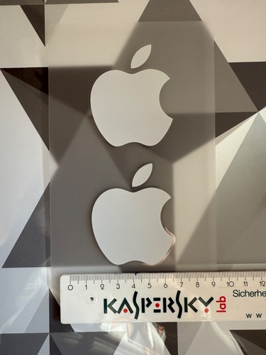 Apple Aufkleber Sticker x2 white M Wetterfest
