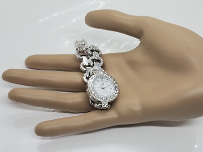Womans Suzanne Somers SS Wristwatch Rhinestone Silver Tone  display picture 3