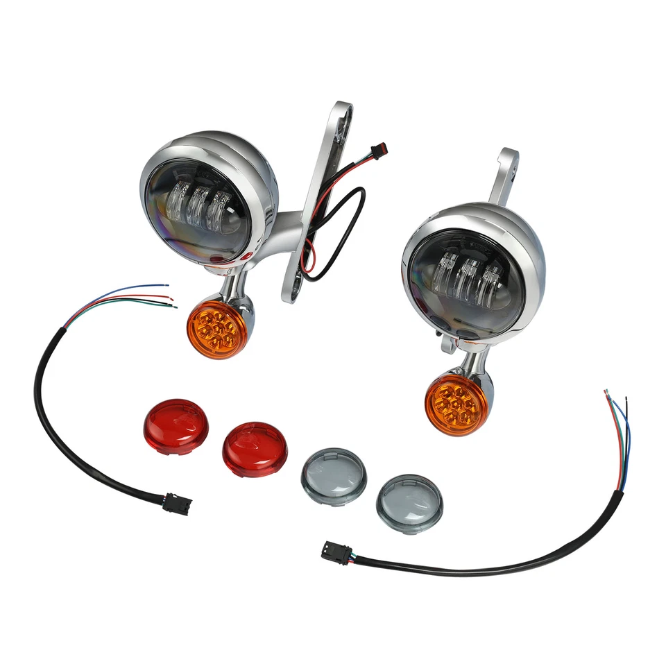 Suporte auxiliar de farol de neblina 4,5" sinal de seta adequado para Harley Electra Street Glide - Imagem 2 de 4