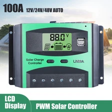 MPPT Controlador de carga solar 100A 12V/24V/48V Pantalla LCD Regulador de panel