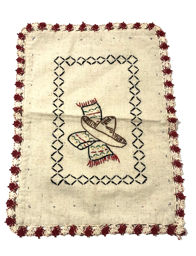 Vintage Hand Crochet Edge Embroidered Southwestern Dresser Table Scarves READ - Picture 4 of 6