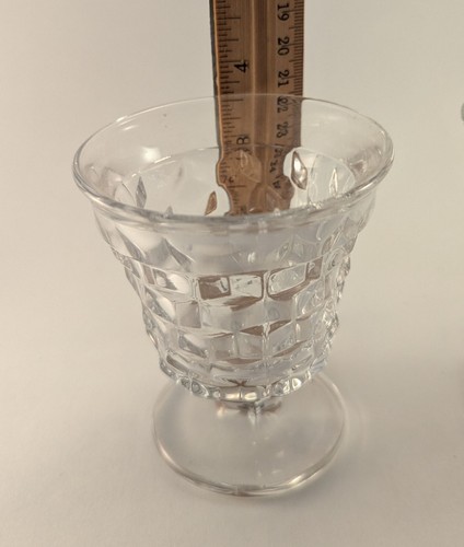 Set of Six Fostoria American Glass Footed Juice / Oyster Fruit Cocktail Tumblers - Picture 7 of 7