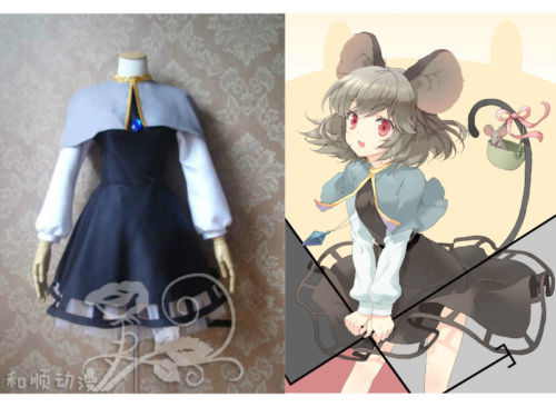 Anime Touhou Project Nazrin Cosplay Costume Dress !free shipping - Picture 3 of 5