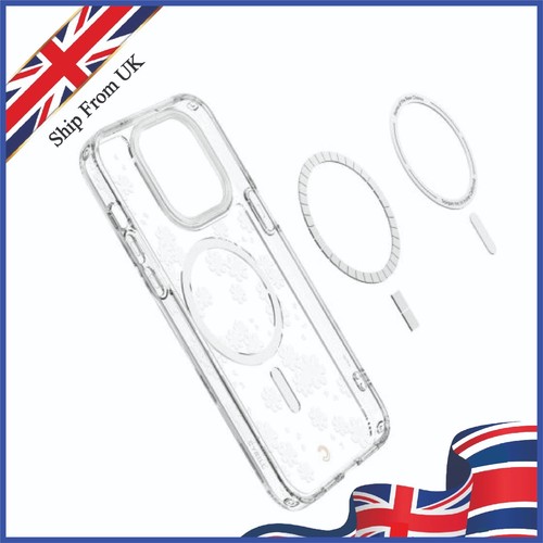 iPhone 14 Pro Spigen Cyrill Cecile White Daisy MagSafe Clear Case - Elegant