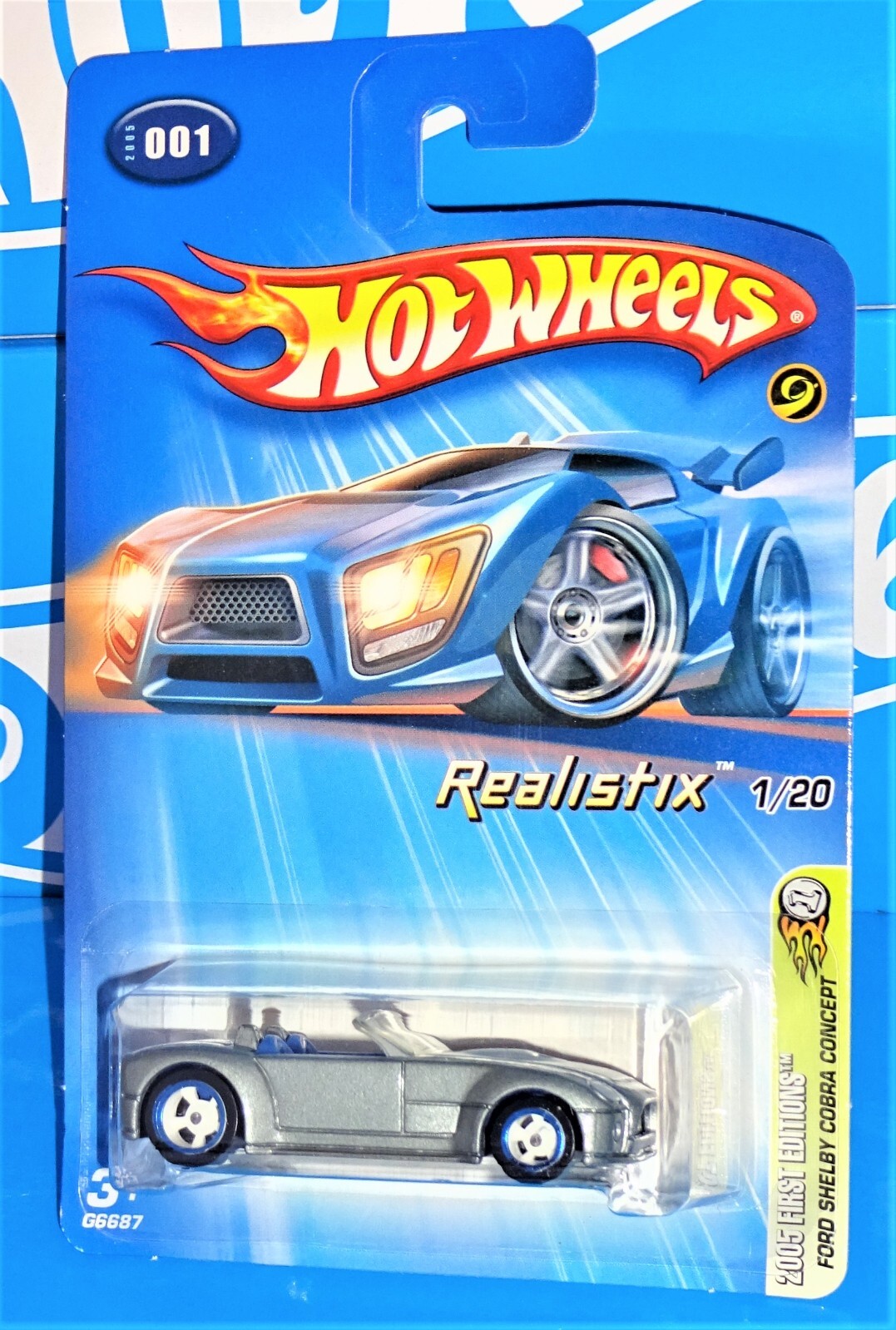Hot Wheels 2005 Realistix #1 Ford Shelby Cobra Concept Gray w/ KMart CoMos