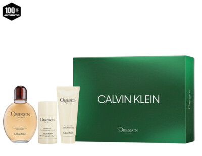 Calvin Klein Obsession Gift Set -3 Pc-4.0 EDT Spray+ 3.4 After Shave+2.6 Deo