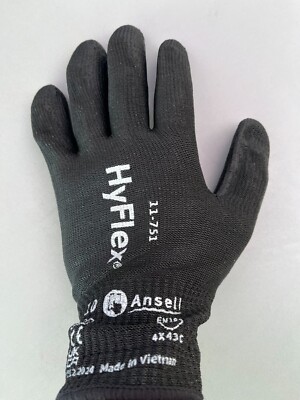 12 x Arbeitshandschuhe Schnittschutz schnittfest Ansell HyFlex 11-751 PU Gr. 10