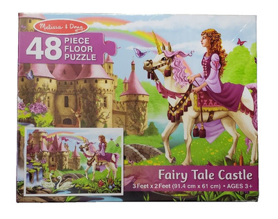 Childrens Floor Puzzle Fairy Tale Castle 48 Piece Melissa & Doug Easy Clean New