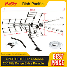 Outdoor Yagi Antenna 2025 24 Elements Long Range 4K UHF VHF ATSC 3 w/ Pole