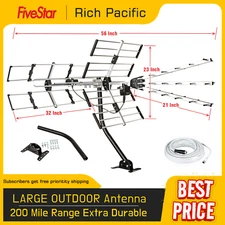 Outdoor Yagi Antenna 2025 24 Elements Long Range 4K UHF VHF ATSC 3 w/ Pole