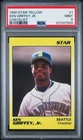 1990 STAR KEN GRIFFEY JR. YELLOW 1 KEN GRIFFEY JR. CHECKLIST POP 12 - PSA 9