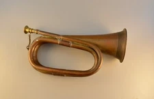 Vintage Antique Copper  Bugle Horn - Military ?- Boy Scout?